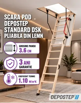 Scara pod DEPOSTEP STANDARD DSK pliabila din lemn