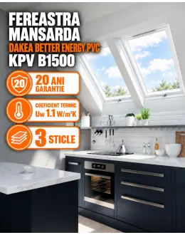 Fereastra mansarda DAKEA BETTER ENERGY PVC KPV B1500