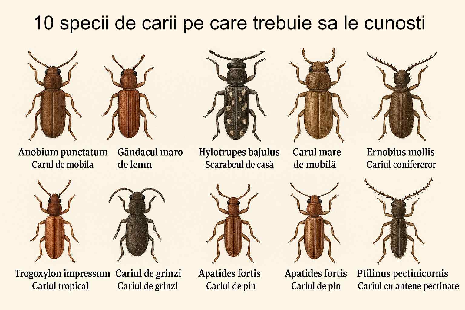10 specii de carii pe care trebuie sa le cunosti solutie anticarii lemn