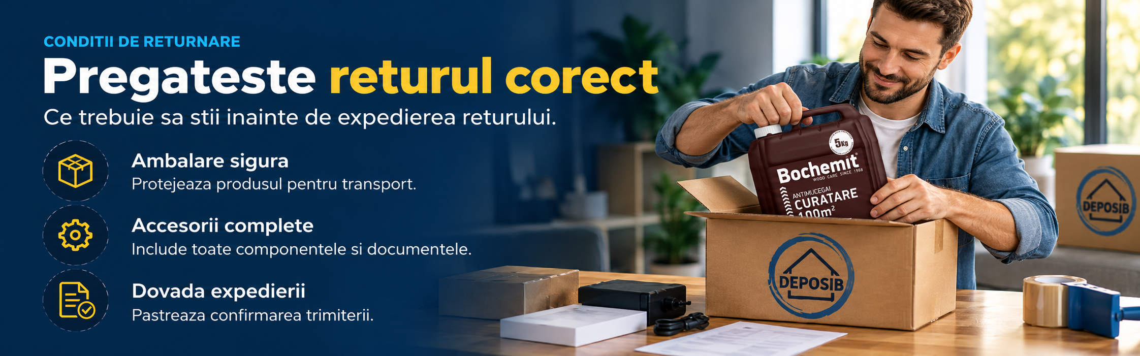 Pregatirea corecta a produselor returnate catre DEPOSIB
