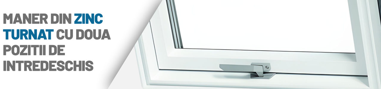 Fereastra mansarda DEPOSKY TRIO PVC- Maner din zinc turnat, doua poziti de intredeschis fereastra mansarda