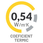 Scara pod AEI 60 M - Coeficient termic de izolare 0.54W/m²K Coeficientul de izolare termica al scari de pod AEI 60 M: 0.54W/m2k