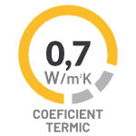 Scara pod DTM - Coeficient termic de izolare 0.7 W/m²K Coeficientul de izolare termica al scari de podDTM: 0.7W/m2k