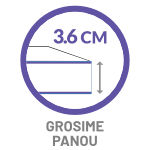 Scara pod DSK - grosime panou termoizolator: 3.6cm Grosimea panoului termoizolator al scari de pod DSK: 3.6cm