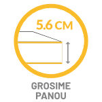 Scara pod DTM - grosime panou termoizolator: 5.6cm Grosimea panoului termoizolator al scari de pod DTM: 5.6cm