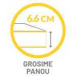 Scara pod AEI 60 M - grosime panou termoizolator: 6.6cm Grosimea panoului termoizolator al scari de pod AAEI 60 M: 6.6cm