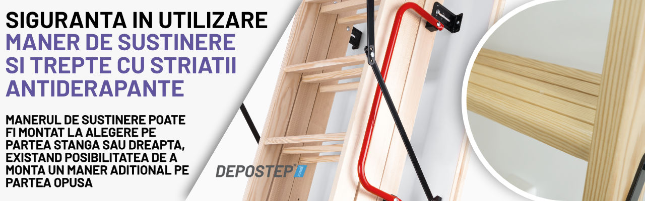 Scara pod DEPOSTEP STANDARD DSK - maner de sustinere si trepte cu striatii antiderapante pentru siguranta scara pod