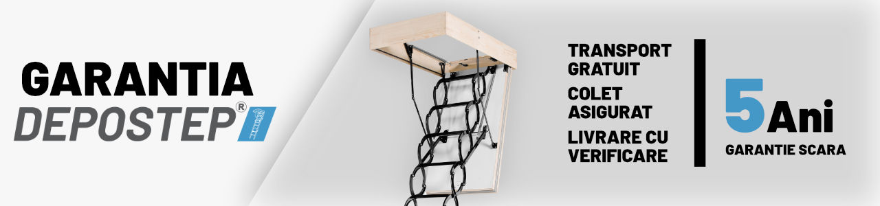Scara pod metalica pantograf DEPOSTEP TFL - transport gratuit, colet asigurat, livrare cu verificare si 5 ani garantie scara pod