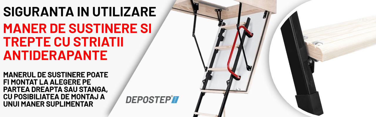 Scara pod antifoc DEPOSTEP MINI 45 - maner sustinere si trepte antiderapante scara pod antifoc