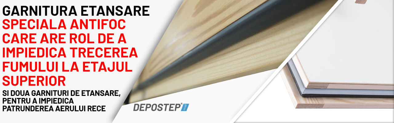 Scara pod antifoc metalica DEPOSTEP AEI 60M - trei garnituri de etansare periferica scara pod antifoc