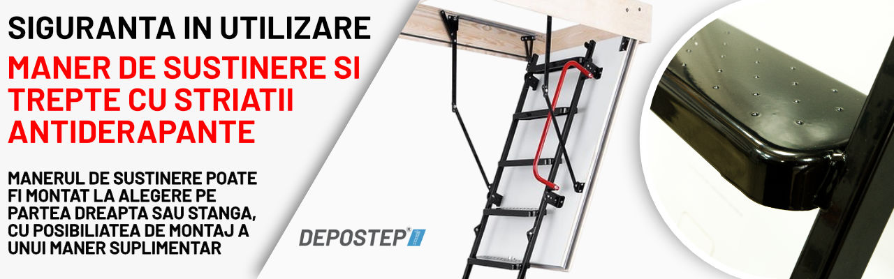 Scara pod antifoc metalica DEPOSTEP AEI 60M - maner de sustinere si trepte antiderapante scara pod antifoc