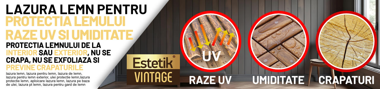 Lazura lemn Estetik Vintage 0.75l - protectie lemn la UV si umiditate lazura lemn