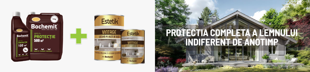 Lazura lemn Estetik Vintage si grund lemn Opti F-protectia completa a lemnului lazura lemn
