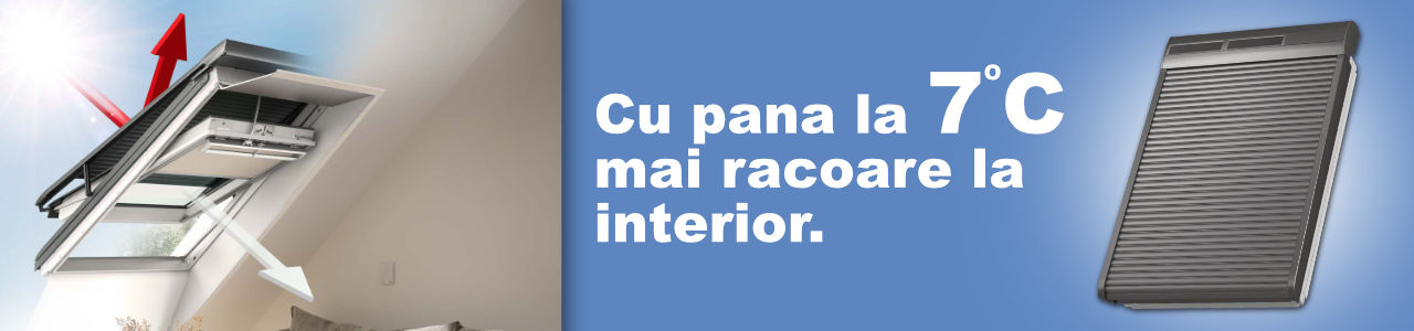 Roleta solara VELUX SSL - panal 7 grade mai racoare la interior roleta solara