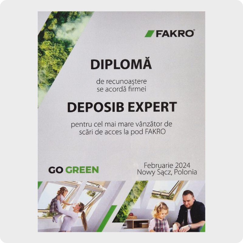 Diploma pentru cel mai mare vanzator de scari de pod - Deposib Expert